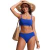 imageCRZ YOGA Mid Waisted Bikini Bottoms for Women  Full Coverage Bathing Suit Swimsuit Basic Swim BriefsWaves Blue