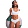 imageCRZ YOGA Mid Waisted Bikini Bottoms for Women  Full Coverage Bathing Suit Swimsuit Basic Swim BriefsWhite