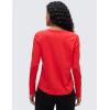 imageCRZ YOGA Pima Cotton Crewneck Long Sleeve Shirts for Women  Workout Athletic Yoga Casual Tops Soft Plain TShirtDeep Red