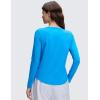 imageCRZ YOGA Pima Cotton Crewneck Long Sleeve Shirts for Women  Workout Athletic Yoga Casual Tops Soft Plain TShirtMadagascar Blue