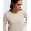 imageCRZ YOGA Pima Cotton Crewneck Long Sleeve Shirts for Women  Workout Athletic Yoga Casual Tops Soft Plain TShirtMojave Tan