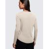imageCRZ YOGA Pima Cotton Crewneck Long Sleeve Shirts for Women  Workout Athletic Yoga Casual Tops Soft Plain TShirtMojave Tan