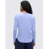 imageCRZ YOGA Pima Cotton Crewneck Long Sleeve Shirts for Women  Workout Athletic Yoga Casual Tops Soft Plain TShirtPeriwinkle Purple
