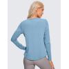 imageCRZ YOGA Pima Cotton Crewneck Long Sleeve Shirts for Women  Workout Athletic Yoga Casual Tops Soft Plain TShirtUniverse Blue