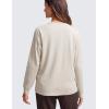imageCRZ YOGA Pima Cotton Loose Long Sleeve Shirts for Women  Workout Yoga Casual Tops Crew Neck Loose Basic Soft Fall TShirtMojave Tan