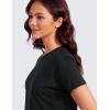 imageCRZ YOGA Pima Cotton Relaxed TShirts for Women  Workout Athletic Gym Casual Short Sleeve Shirts Basic Crewneck Hip TopsBlack