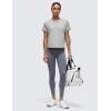 imageCRZ YOGA Pima Cotton Relaxed TShirts for Women  Workout Athletic Gym Casual Short Sleeve Shirts Basic Crewneck Hip TopsHeathered Medium Grey