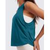 imageCRZ YOGA Pima Cotton Ruched Side Tank Tops for Women  Workout Athletic Casual Racerback Crewneck Loose Sleeveless ShirtsGreen Jade