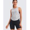 imageCRZ YOGA Pima Cotton Ruched Side Tank Tops for Women  Workout Athletic Casual Racerback Crewneck Loose Sleeveless ShirtsLight Grey Heather