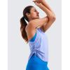 imageCRZ YOGA Pima Cotton Ruched Side Tank Tops for Women  Workout Athletic Casual Racerback Crewneck Loose Sleeveless ShirtsPeriwinkle Purple