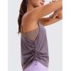 imageCRZ YOGA Pima Cotton Ruched Side Tank Tops for Women  Workout Athletic Casual Racerback Crewneck Loose Sleeveless ShirtsPurple Gray