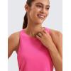 imageCRZ YOGA Pima Cotton Ruched Side Tank Tops for Women  Workout Athletic Casual Racerback Crewneck Loose Sleeveless ShirtsSonic Pink