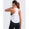 imageCRZ YOGA Pima Cotton Ruched Side Tank Tops for Women  Workout Athletic Casual Racerback Crewneck Loose Sleeveless ShirtsWhite
