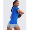 imageCRZ YOGA Seamless Workout Tops for Women Hip Length  Athletic Running Gym Yoga Short Sleeve Shirts Breathable Crewneck TeesSparkle Blue