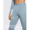 imageCRZ YOGA Soft Thermal Underwear Sets for Women Lightweight Long Johns Base Layer Pajamas Warm Top BottomCambric Blue