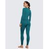 imageCRZ YOGA Soft Thermal Underwear Sets for Women Lightweight Long Johns Base Layer Pajamas Warm Top BottomGreen Jade