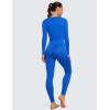 imageCRZ YOGA Soft Thermal Underwear Sets for Women Lightweight Long Johns Base Layer Pajamas Warm Top BottomSparkle Blue