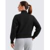 imageCRZ YOGA SoftAura Half Zip Sweatshirt for Women  Pullover Workout Casual Funnel Neck Sweat Shirts with PocketBlack
