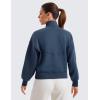 imageCRZ YOGA SoftAura Half Zip Sweatshirt for Women  Pullover Workout Casual Funnel Neck Sweat Shirts with PocketInk Blue