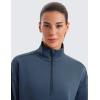 imageCRZ YOGA SoftAura Half Zip Sweatshirt for Women  Pullover Workout Casual Funnel Neck Sweat Shirts with PocketInk Blue