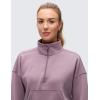 imageCRZ YOGA SoftAura Half Zip Sweatshirt for Women  Pullover Workout Casual Funnel Neck Sweat Shirts with PocketLight Lavender
