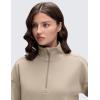 imageCRZ YOGA SoftAura Half Zip Sweatshirt for Women  Pullover Workout Casual Funnel Neck Sweat Shirts with PocketOak