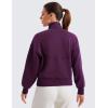 imageCRZ YOGA SoftAura Half Zip Sweatshirt for Women  Pullover Workout Casual Funnel Neck Sweat Shirts with PocketPlum Magenta