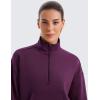 imageCRZ YOGA SoftAura Half Zip Sweatshirt for Women  Pullover Workout Casual Funnel Neck Sweat Shirts with PocketPlum Magenta