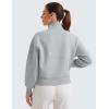 imageCRZ YOGA SoftAura Half Zip Sweatshirt for Women  Pullover Workout Casual Funnel Neck Sweat Shirts with PocketRhino Grey