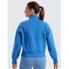 imageCRZ YOGA SoftAura Half Zip Sweatshirt for Women  Pullover Workout Casual Funnel Neck Sweat Shirts with PocketSparkle Blue
