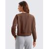 imageCRZ YOGA SoftAura Pullover Sweatshirt for Women  Crewneck Workout Casual Basic Fall Sweat ShirtsCoffee Brown