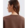 imageCRZ YOGA SoftAura Pullover Sweatshirt for Women  Crewneck Workout Casual Basic Fall Sweat ShirtsCoffee Brown