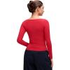 imageCRZ YOGA Softembrace Boat Neck Long Sleeve Shirts for Women  Casual Going Out Tops Soft Stretchy Fitted Fall TShirtsAurora Red