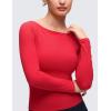 imageCRZ YOGA Softembrace Boat Neck Long Sleeve Shirts for Women  Casual Going Out Tops Soft Stretchy Fitted Fall TShirtsAurora Red