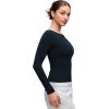 imageCRZ YOGA Softembrace Boat Neck Long Sleeve Shirts for Women  Casual Going Out Tops Soft Stretchy Fitted Fall TShirtsTrue Navy