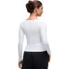 imageCRZ YOGA Softembrace Boat Neck Long Sleeve Shirts for Women  Casual Going Out Tops Soft Stretchy Fitted Fall TShirtsWhite