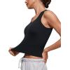 imageCRZ YOGA Softembrace Scoop Neck Tank Tops for Women  Casual Going Out Soft Double Lined Crop Basic Sleeveless ShirtsBlack