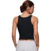 imageCRZ YOGA Softembrace Scoop Neck Tank Tops for Women  Casual Going Out Soft Double Lined Crop Basic Sleeveless ShirtsBlack