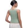 imageCRZ YOGA Softembrace Scoop Neck Tank Tops for Women  Casual Going Out Soft Double Lined Crop Basic Sleeveless ShirtsGreen Palm Court
