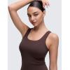 imageCRZ YOGA Softembrace Scoop Neck Tank Tops for Women  Casual Going Out Soft Double Lined Crop Basic Sleeveless ShirtsHot Fudge Brown