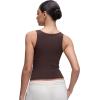 imageCRZ YOGA Softembrace Scoop Neck Tank Tops for Women  Casual Going Out Soft Double Lined Crop Basic Sleeveless ShirtsHot Fudge Brown