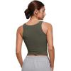 imageCRZ YOGA Softembrace Scoop Neck Tank Tops for Women  Casual Going Out Soft Double Lined Crop Basic Sleeveless ShirtsLight Army Green
