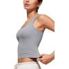 imageCRZ YOGA Softembrace Scoop Neck Tank Tops for Women  Casual Going Out Soft Double Lined Crop Basic Sleeveless ShirtsRhino Grey
