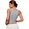 imageCRZ YOGA Softembrace Scoop Neck Tank Tops for Women  Casual Going Out Soft Double Lined Crop Basic Sleeveless ShirtsRhino Grey