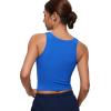 imageCRZ YOGA Softembrace Scoop Neck Tank Tops for Women  Casual Going Out Soft Double Lined Crop Basic Sleeveless ShirtsSparkle Blue