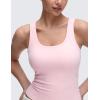 imageCRZ YOGA Softembrace Scoop Neck Tank Tops for Women  Casual Going Out Soft Double Lined Crop Basic Sleeveless ShirtsStrawberry Pink
