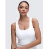 imageCRZ YOGA Softembrace Scoop Neck Tank Tops for Women  Casual Going Out Soft Double Lined Crop Basic Sleeveless ShirtsWhite