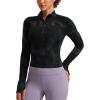 imageCRZ YOGA Butterluxe Half Zip Long Sleeve Shirts for Women  Workout Athletic Yoga Tops Crop Collared Quarter Zipper TShirtBlack Tie Dye Flowers