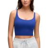 imageCRZ YOGA Butterluxe Soft Double Lined Cami Tank Tops for Women  Yoga Casual Going Out Crop Square Neck Sleeveless ShirtsWaves Blue