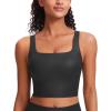imageCRZ YOGA Butterluxe Square Neck Crop Tank Tops for Women  Workout Longline Sports Bras Padded Yoga CamisoleBlack Foil Pattern